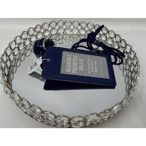BATH BODY WORKS BLUE ID TAG CREDIT CARD POCKET BAC HOLDER BAG SLEEVE SANITIZER